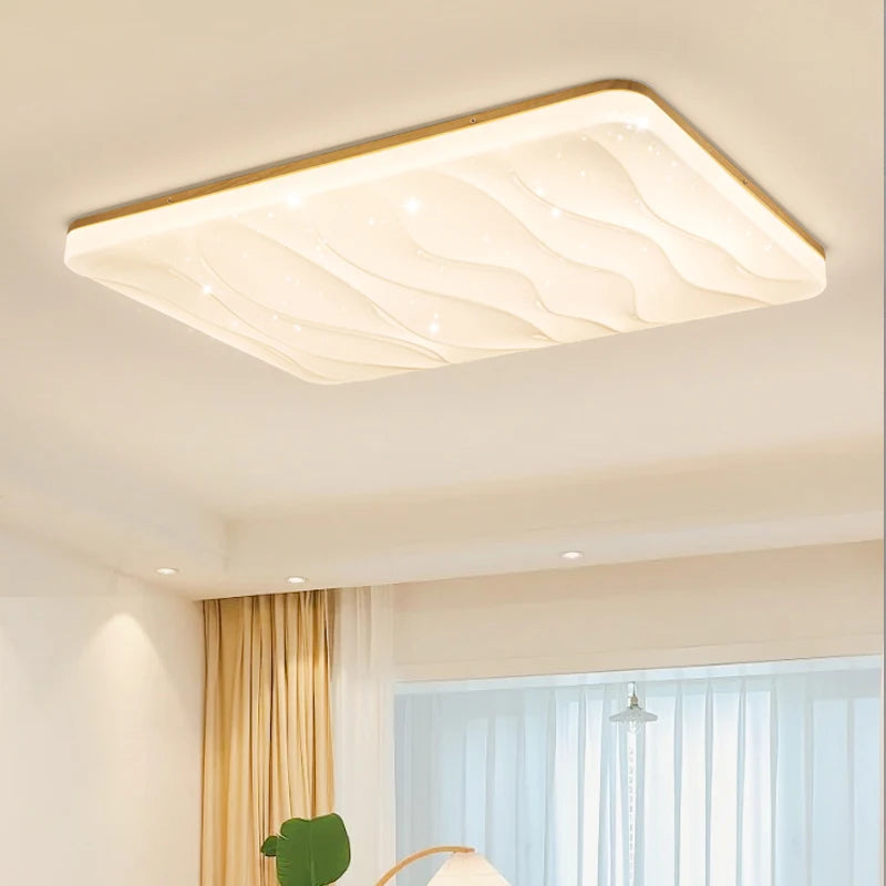 plafonniers led minimaliste en bois massif pour entrée
