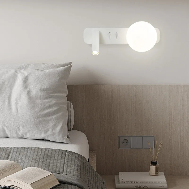 applique murale de lecture nordique en verre ajustable - vue 5 sur 7