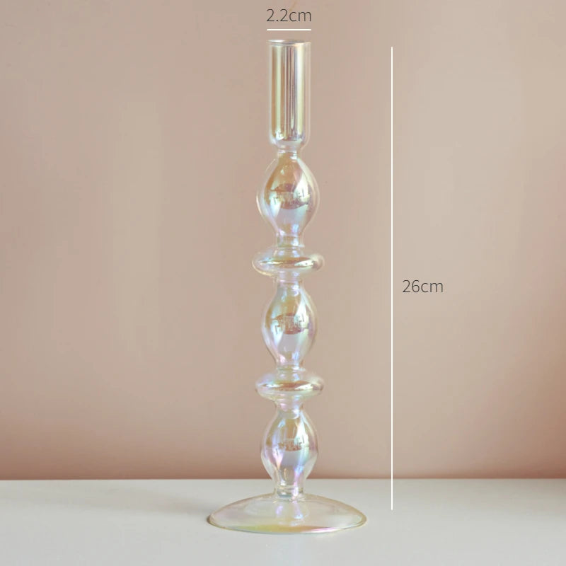 bougeoir en verre décoration nordique pour mariage et fleurs - vue 14 sur 22
