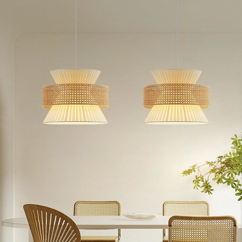 Lampe en rotin japonais Wabi Sabi - vue 3 sur 12