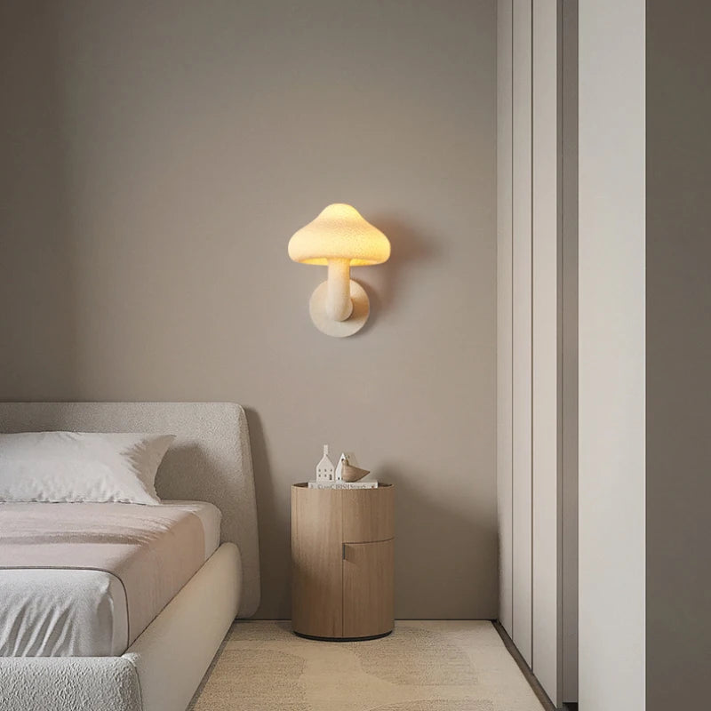 applique murale champignon style crème design nordique intérieur extérieur - vue 5 sur 5