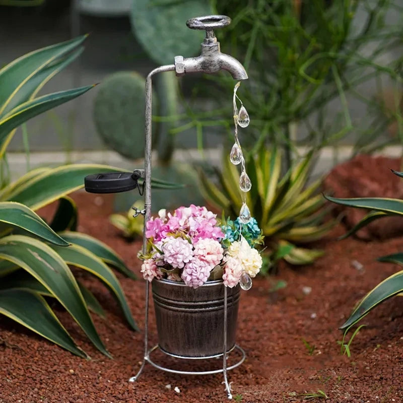 lampes solaires pour robinet d'arrosage décoration jardin extérieur