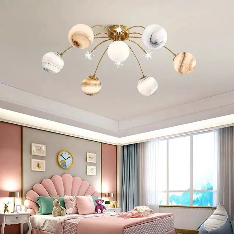 SANDYHA Star Design boule de verre lampe décorative moderne créatif planète plafonnier chambre chambre d'enfants salon éclairage de la maison - vue 5 sur 7
