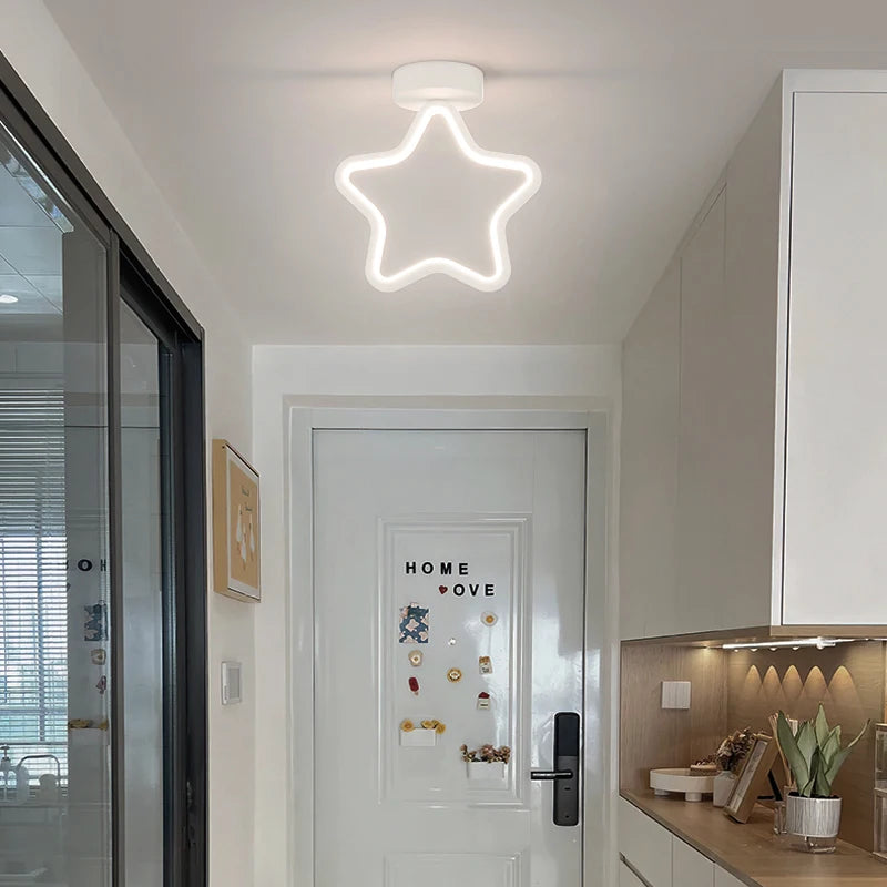 plafonnier led encastré moderne étoile allée salon entrée - vue 4 sur 12