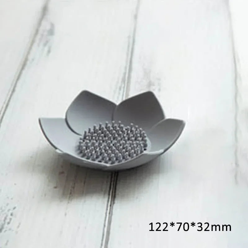 boîte à savon lotus antidérapante en silicone portable