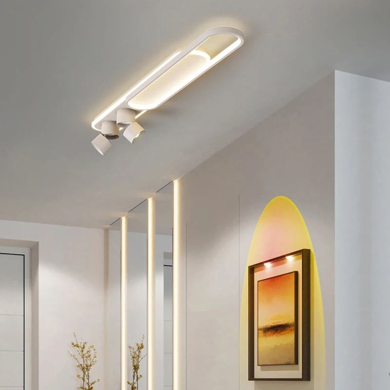 Le soleil ne se couche jamais allée lumière couloir moderne minimaliste salon chambre Long balcon manteau et chapeau Mural plafonniers - vue 6 sur 14