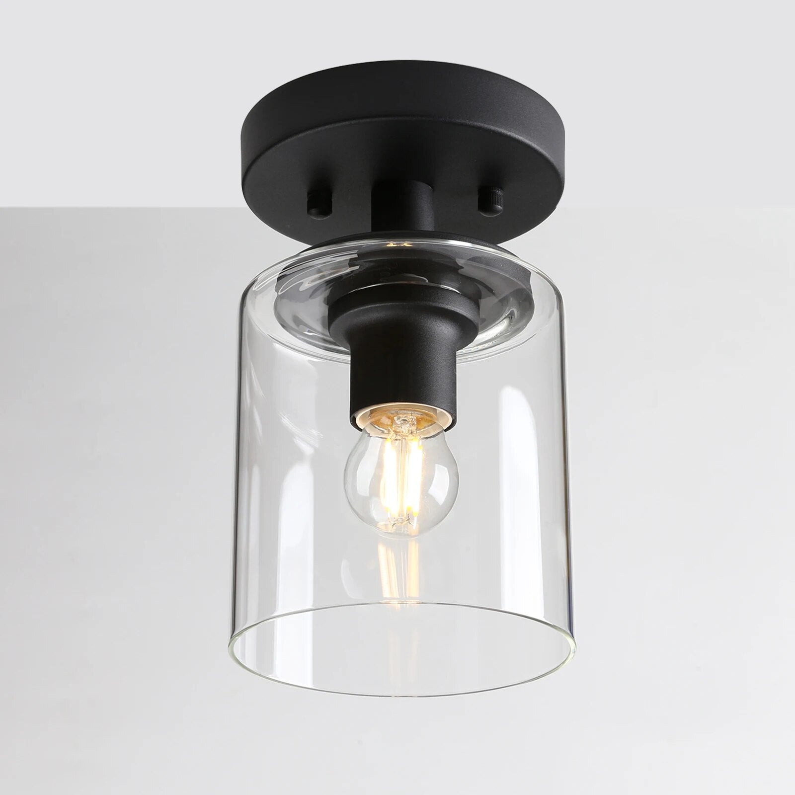 Plafonnier avec abat-jour en verre transparent - vue 4 sur 10