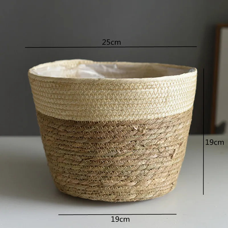 panier en paille pour plantes d'intérieur et d'extérieur - vue 17 sur 28