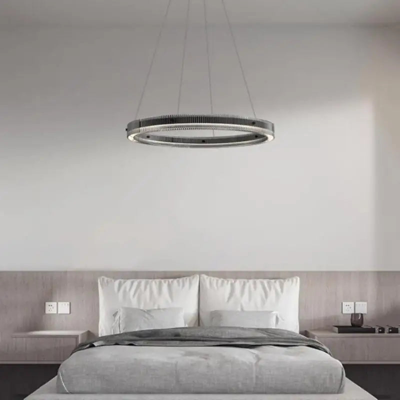 lustre led minimaliste avec anneau moderne et ombre créative - vue 3 sur 13