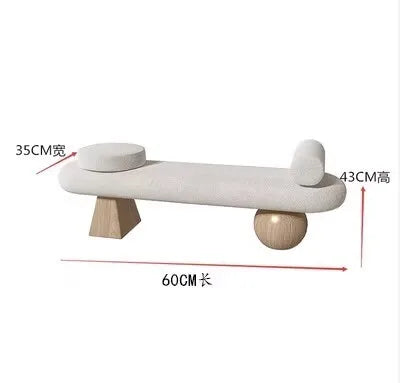 tabouret nordique en bois massif pour chaussures et repos - vue 24 sur 27