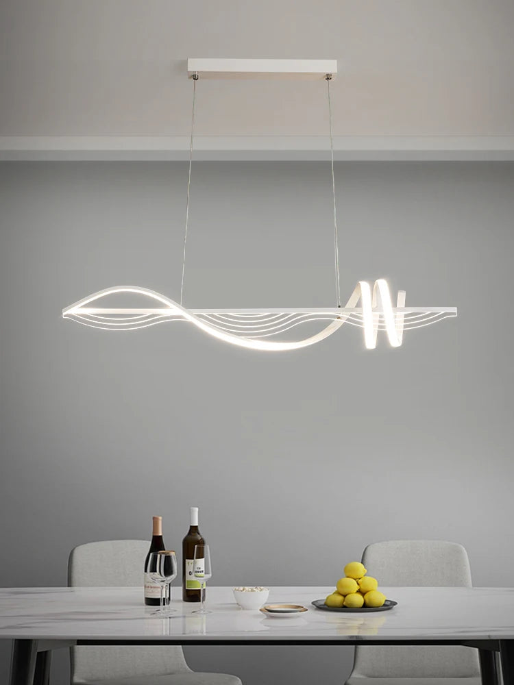 lustre led moderne suspension design minimaliste pour intérieur - vue 2 sur 8