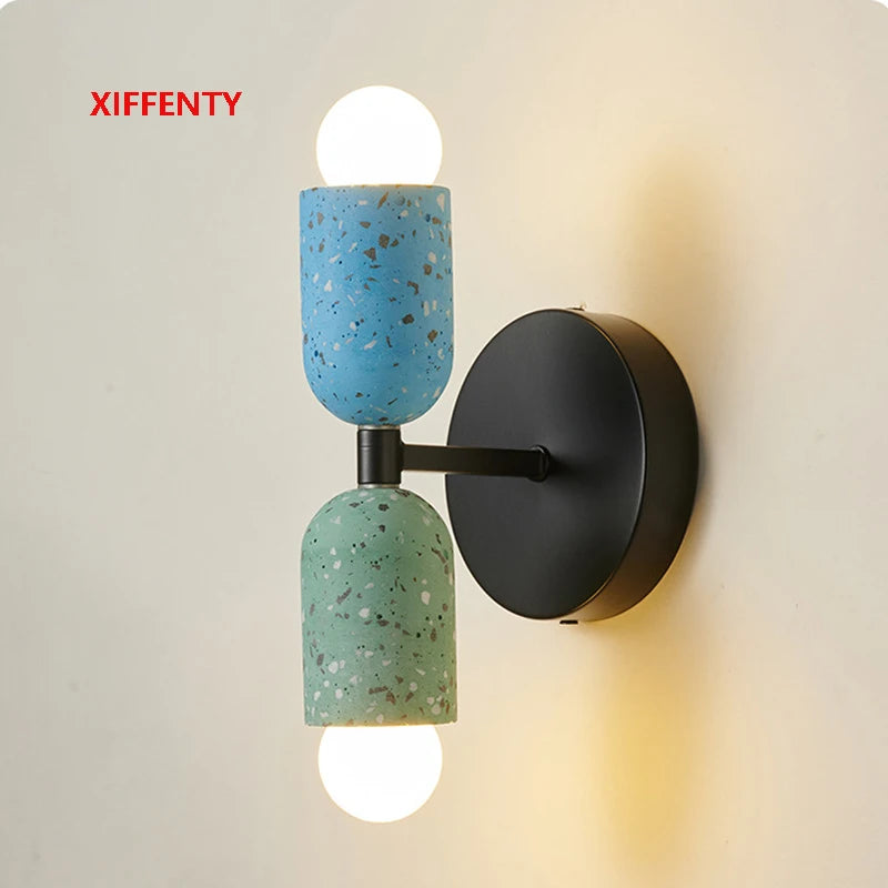 applique murale japonaise en ciment à double tête led - vue 2 sur 8