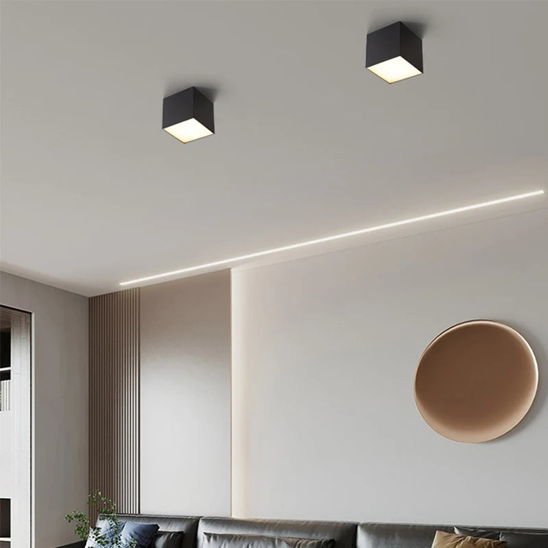 Plafonniers Led créatifs en acrylique blanc et noir - vue 7 sur 23