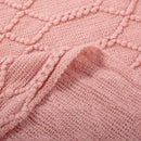 plaid tricot doux pompons style carreaux canapé lit