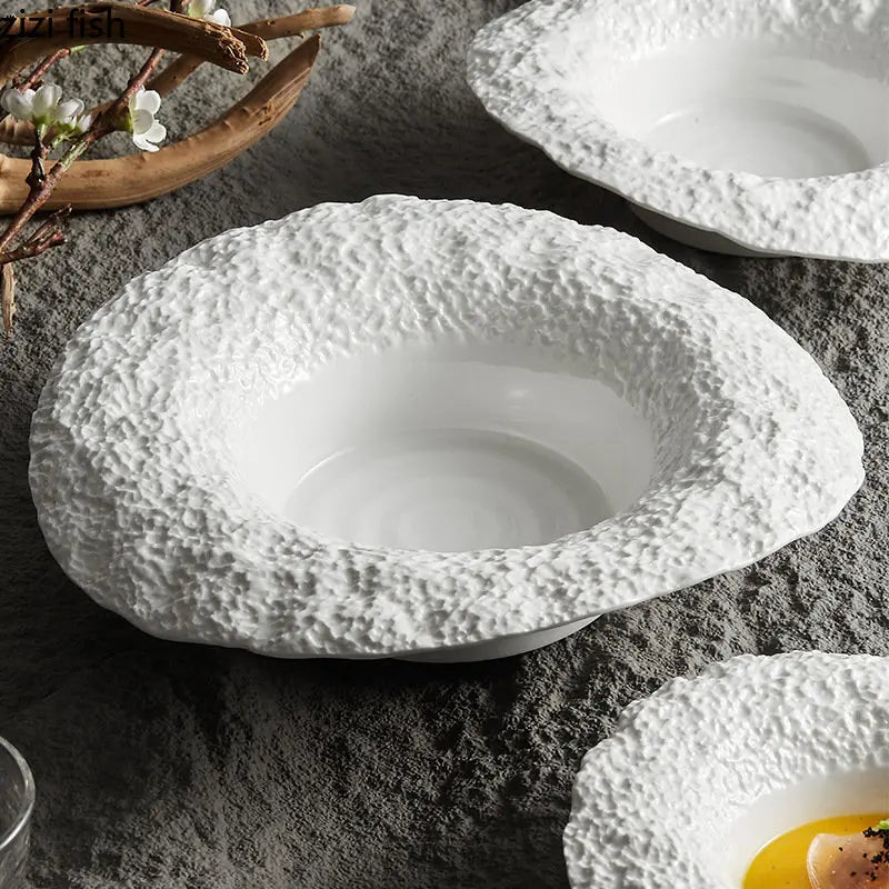 Assiette bol céramique texture roche style chapeau champignon - vue 4 sur 7