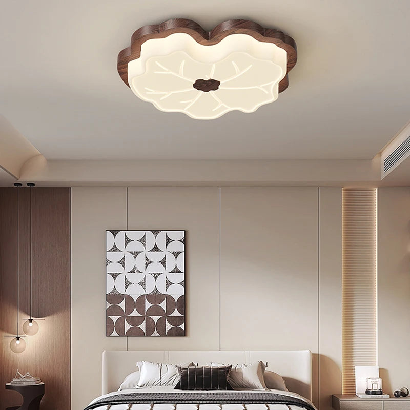 lustre moderne en imitation bois design créatif éclairage intérieur - vue 4 sur 14