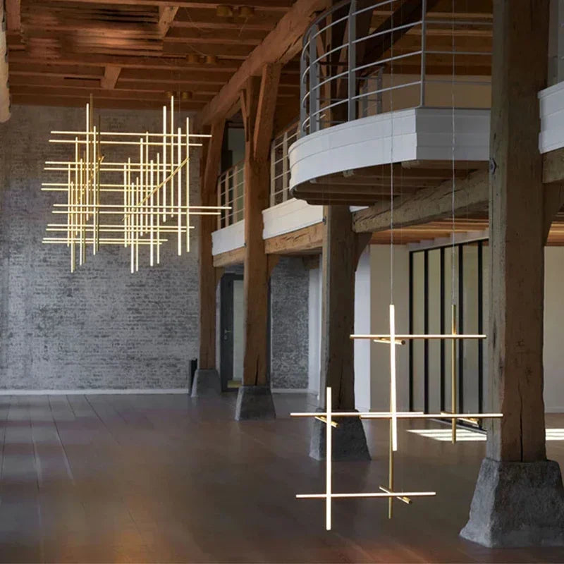 lustre tubulaire design italien suspension à led décorative - vue 4 sur 15