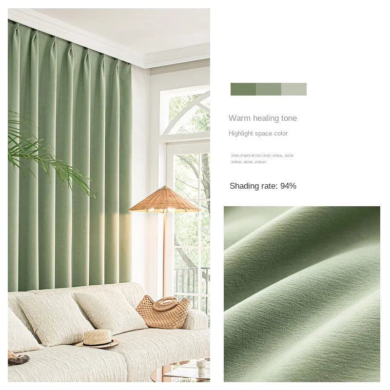 Rideau occultant moderne plissé pour grande fenêtre salon