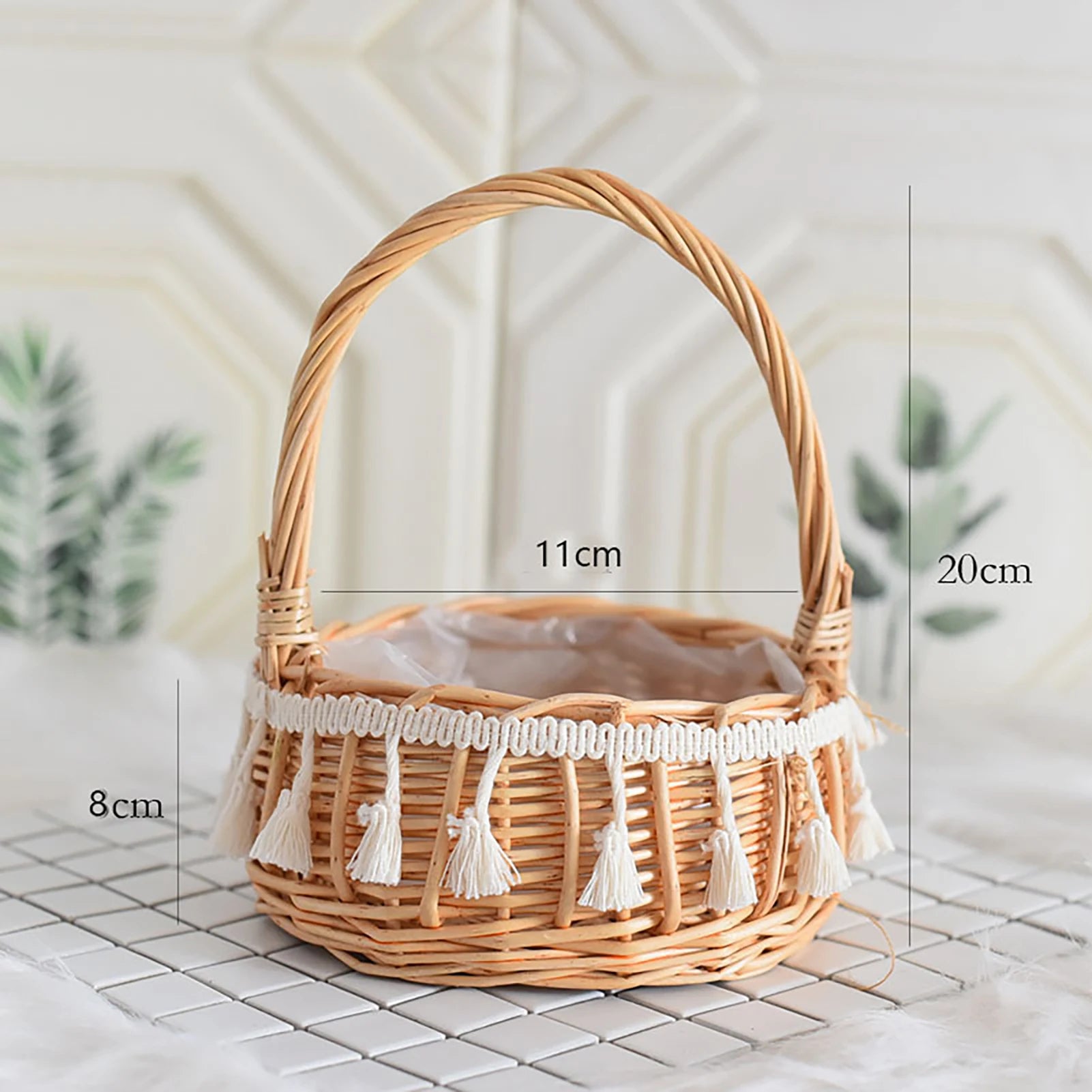 panier à fleurs mariage avec nœud papillon grande capacité polyvalent - vue 10 sur 16