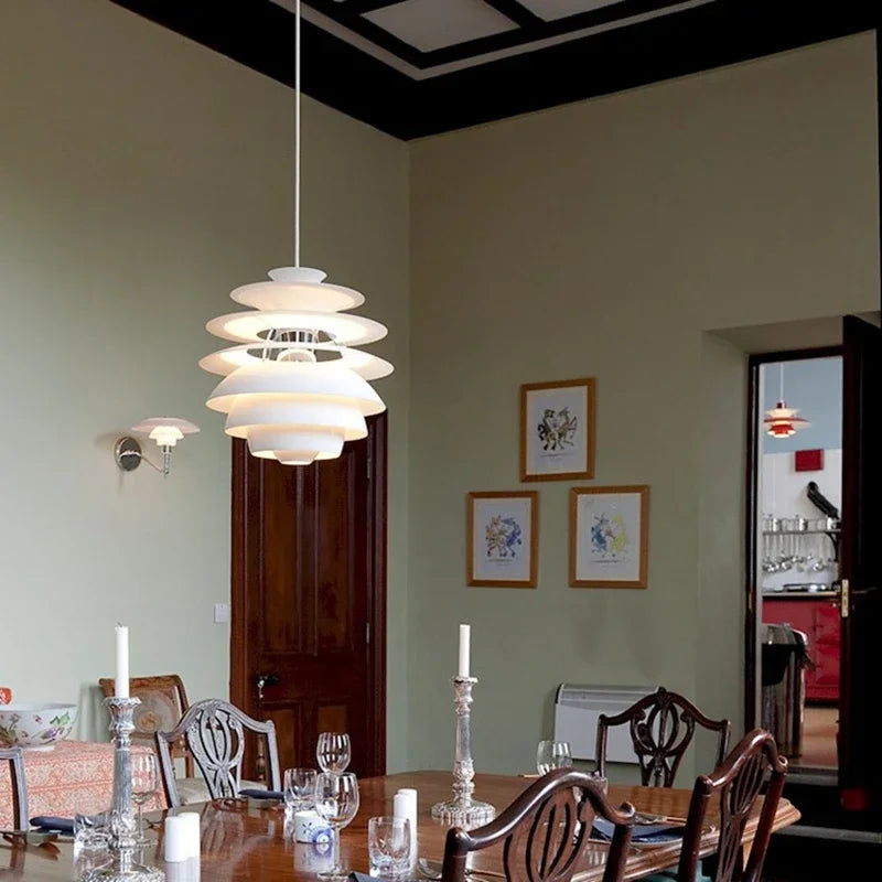 lustre postmoderne design nordique à plusieurs niveaux décoratif - vue 7 sur 8