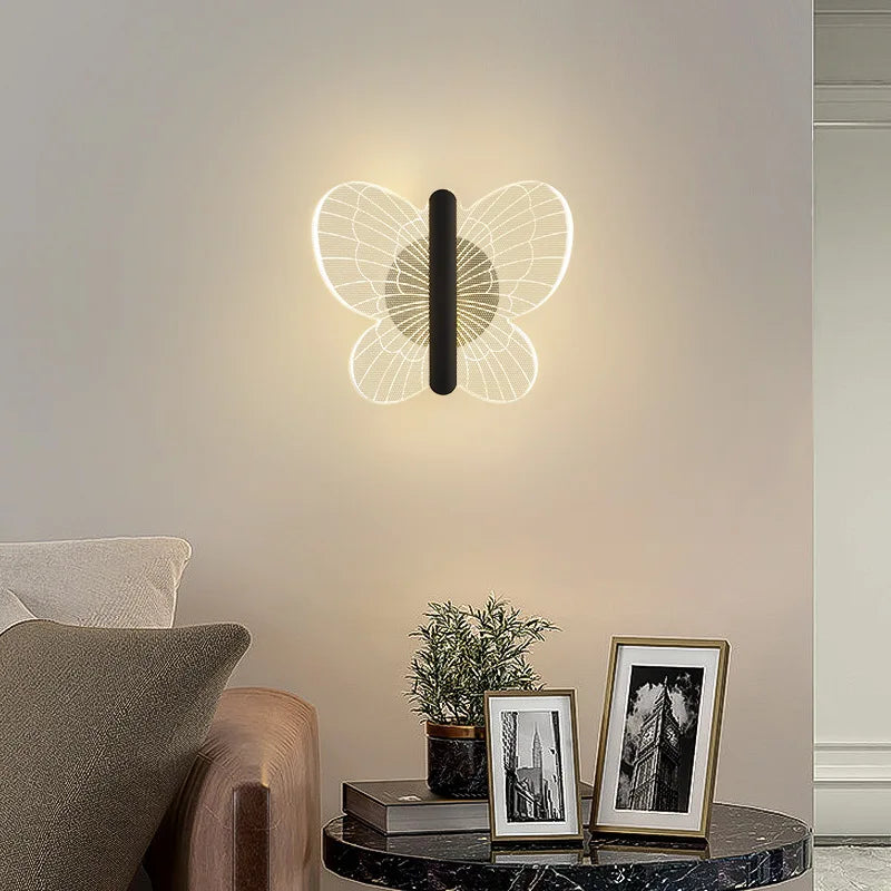 applique murale moderne en forme de papillon bicolore décorative