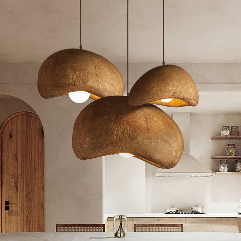 Suspension à led wabi-sabi en résine créative pour décoration intérieure
