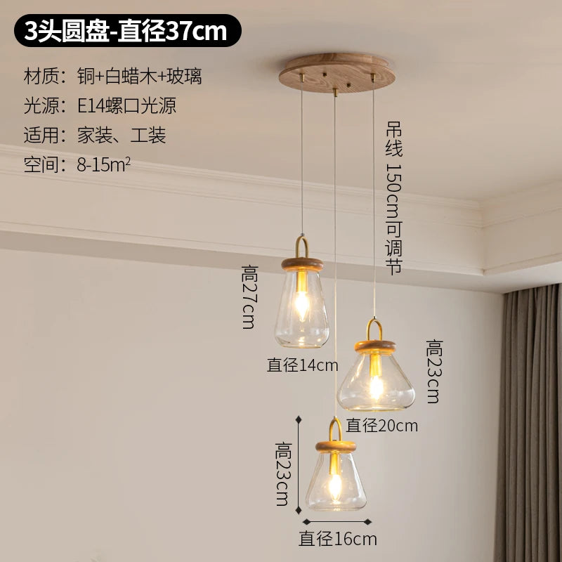 suspension abat-jour en verre transparent style art déco pour éclairage intérieur - vue 11 sur 11