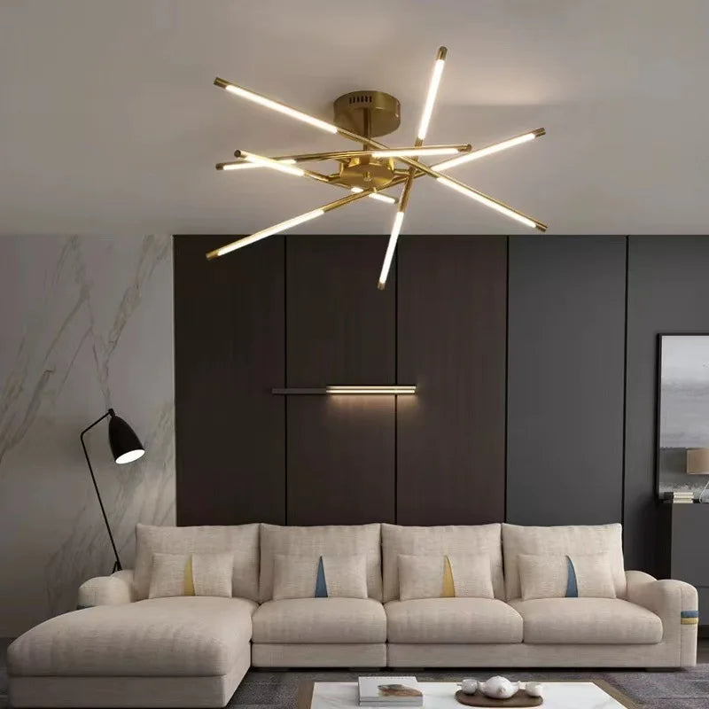 lustre design en forme de bâton led pour décoration intérieure - vue 3 sur 24