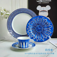 Assiette européenne motif sceau élégante pour thé dimsum