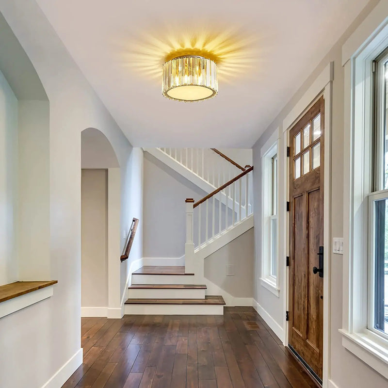 lustre en cristal led rond de luxe pour éclairage intérieur