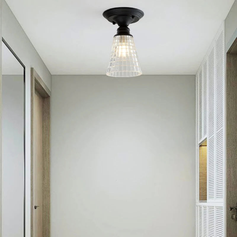 plafonnier rétro en verre pour décoration originale et créative - vue 4 sur 18