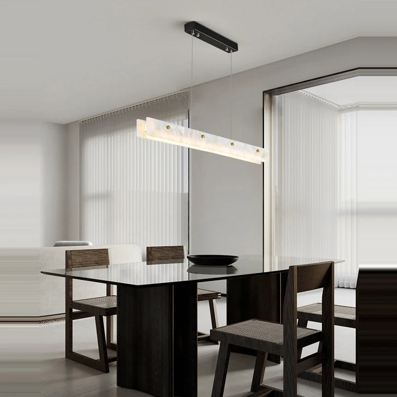 lustre en marbre acier inoxydable à led dimmable pour éclairage intérieur