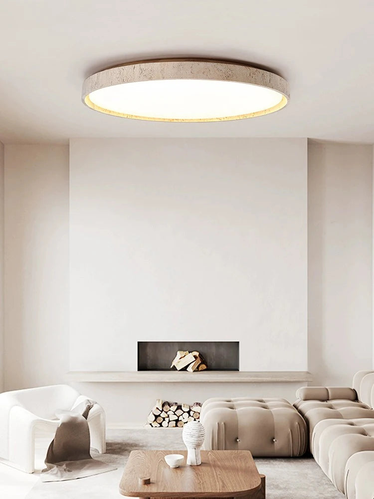 Led plafonnier pierre Downlight monté en Surface rétro luminaires noyer bûche bois couleur chambre salon grande lumière