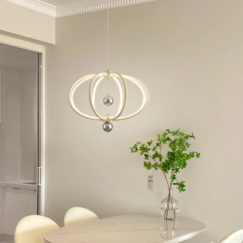 lustre led suspendu pour décoration intérieure et éclairage moderne - vue 4 sur 9