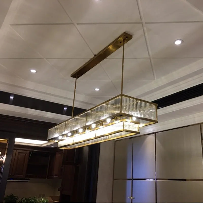 lustres en cristal doré modernes pour éclairage intérieur - vue 6 sur 14