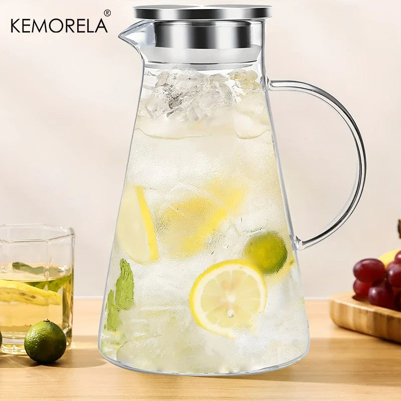 Carafe en verre avec tasses poignée grande capacité - vue 4 sur 8