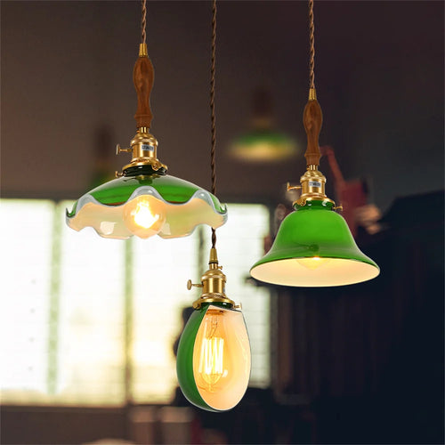 suspension industrielle vintage en cuivre avec interrupteur en verre