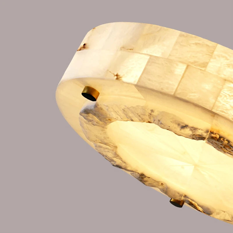 plafonnier luxueux en marbre naturel suspendu grand luminaire