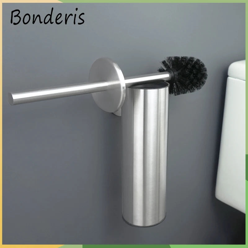 porte brosse de toilette mural en acier inoxydable pour nettoyage et rangement