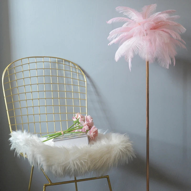 lampadaire romantique à plume art déco gradation 3 températures - vue 4 sur 9