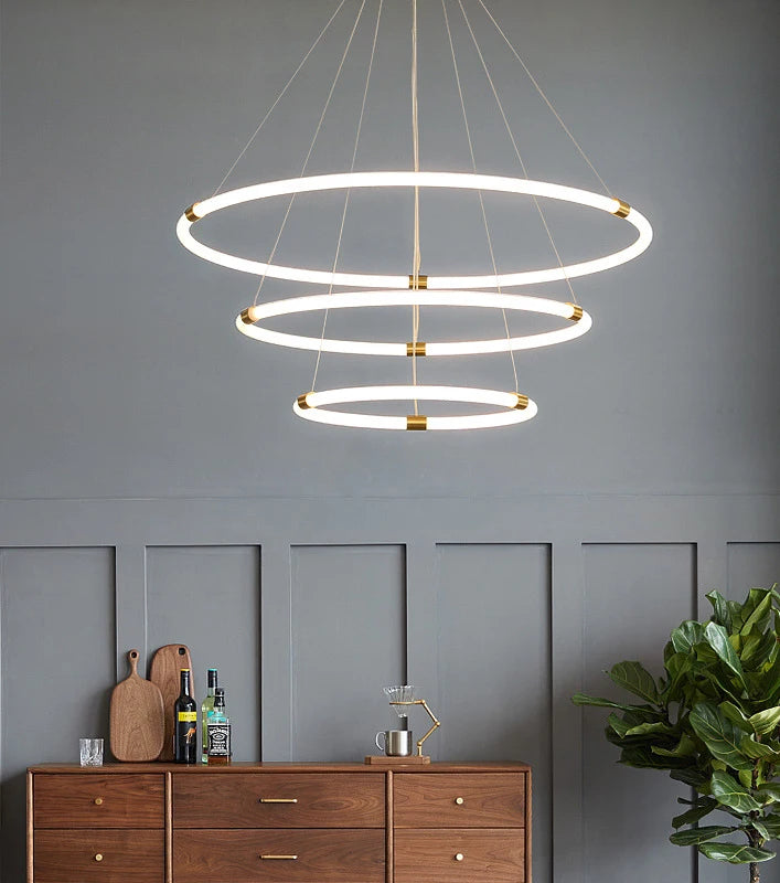 lustre moderne lumineux pour cuisine et salle à manger - vue 5 sur 5