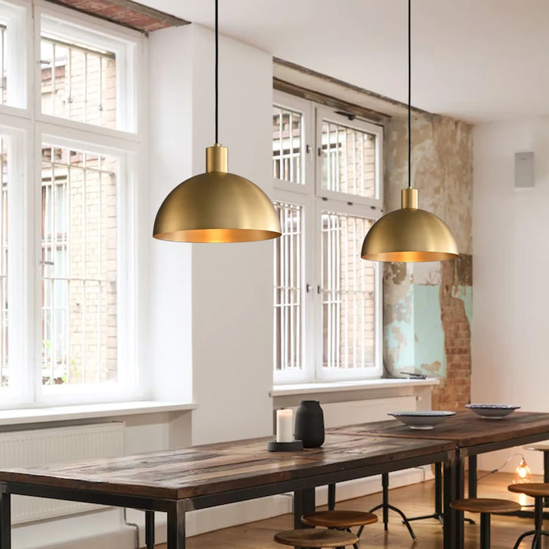 Suspension moderne pour îlot de cuisine style ferme lampes suspendues extérieures en or pour porche lustre encastré en cuivre E27
