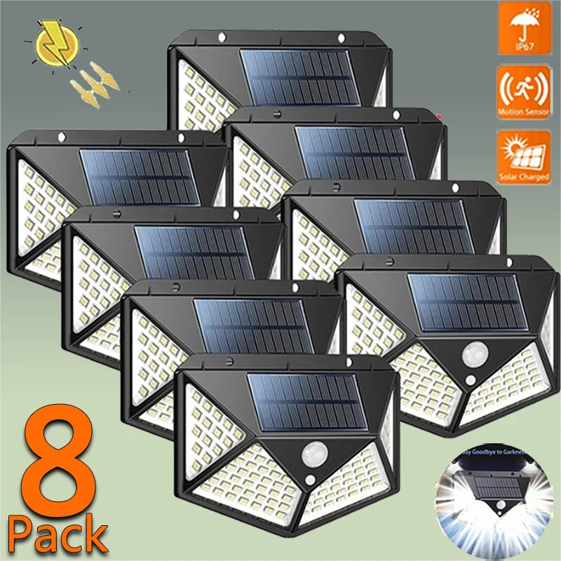 lot de lampes solaires à led avec capteur de mouvement pour jardin