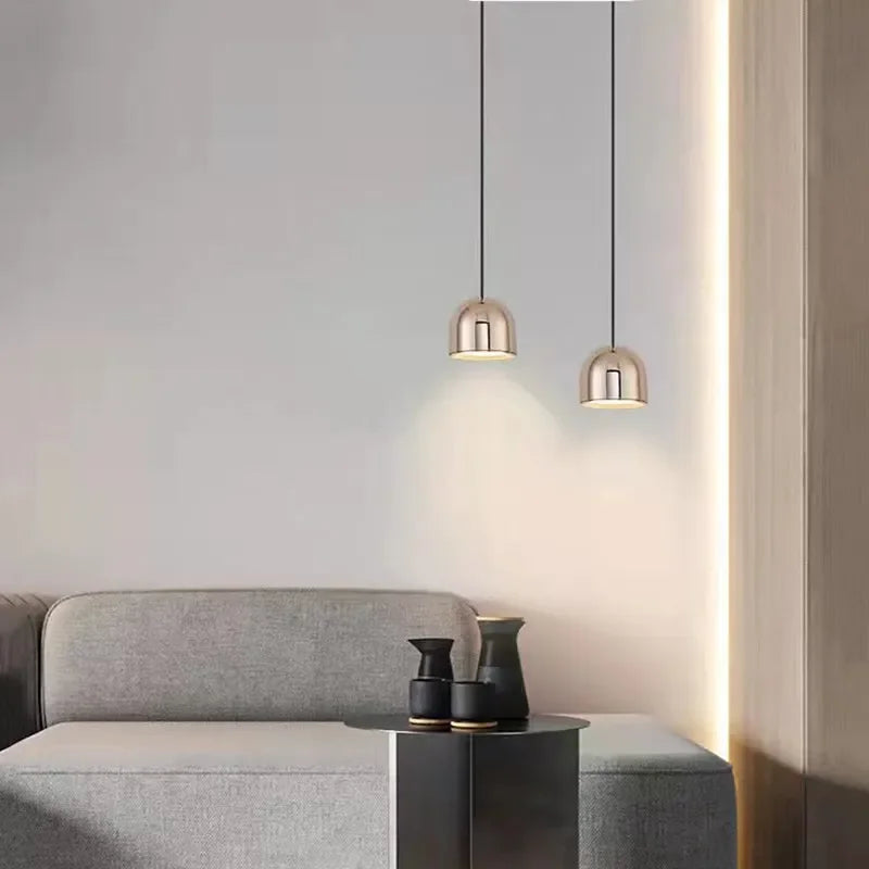 Moderne LED Lustre Lumière Restaurant Bar Hôtel Minimaliste Tête Unique Suspension Salon Chevet Allée Plafonniers - vue 5 sur 11