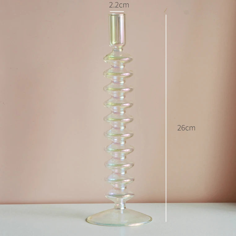 bougeoir en verre décoration nordique pour mariage et fleurs - vue 22 sur 22
