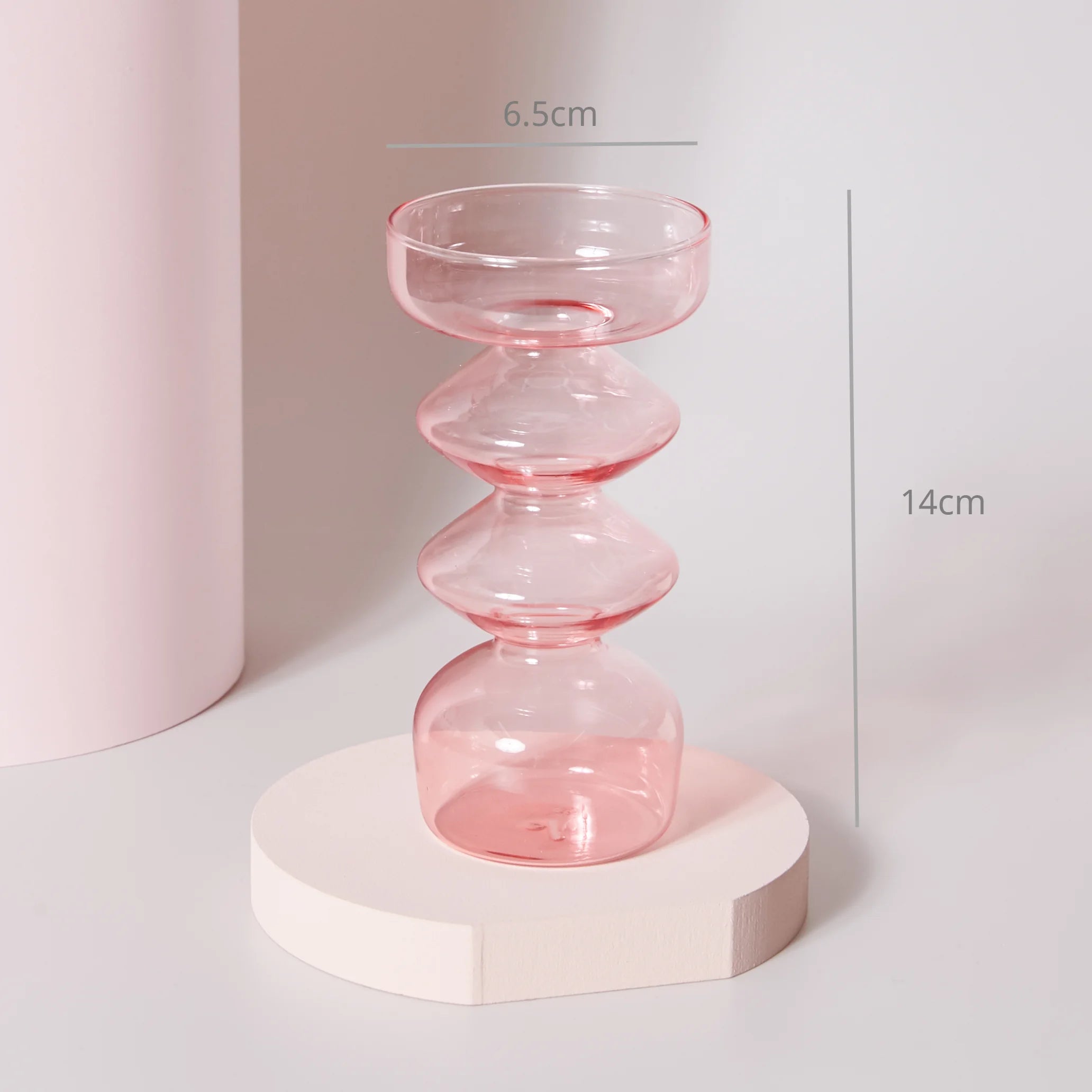 bougeoir en verre conique pour table de mariage et décoration nordique - vue 14 sur 28