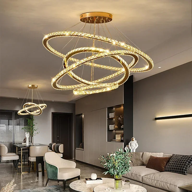 lustre en cristal winfordo pour hall d'exposition - vue 6 sur 11
