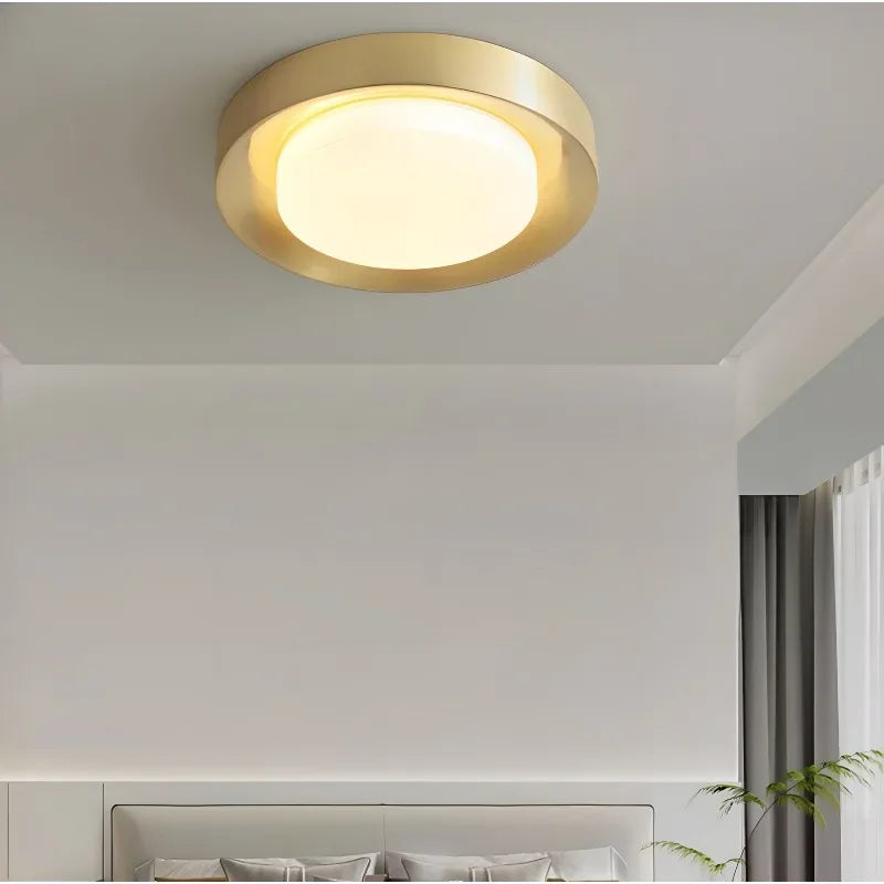 plafonnier led moderne en laiton décoration intérieure lumière design luxe - vue 2 sur 8