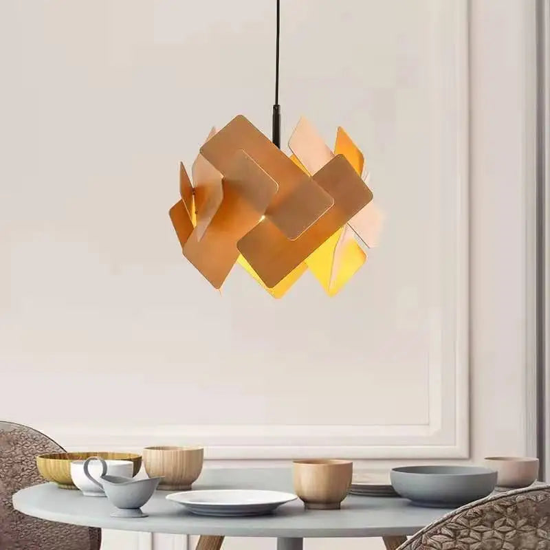 lampes suspendues en bois créatives avec cordon réglable - vue 5 sur 10