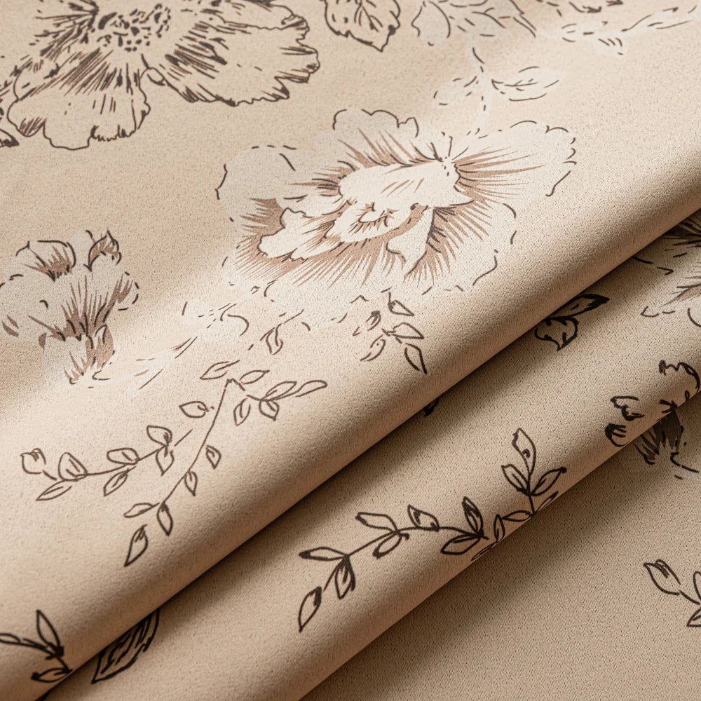 Rideau occultant floral pivoines élégant salon chambre fenêtre - vue 5 sur 7